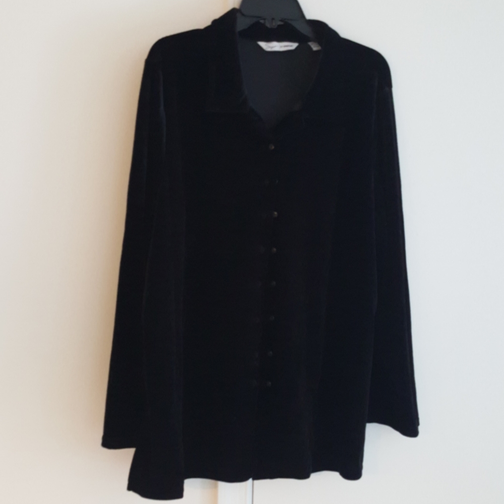 Velvet feel long sleeve shirt